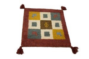 Multicolored Tribal Modern 1'5X1'5 Indo-Gabbeh Oriental Square Rug