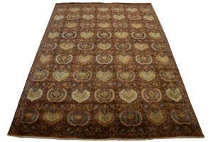 Cinnamon Brown Floral 10X14 Osh Chobi Peshawar Oriental Rug