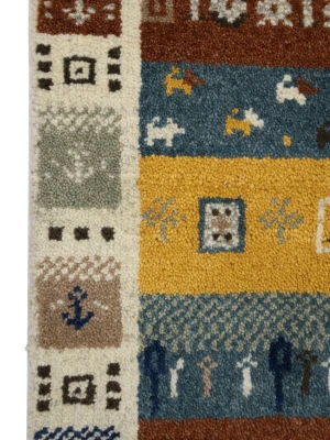 Beige Tribal 2X3 Gabbeh Oriental Rugs