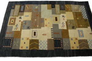 Multicolored Tribal Checkered 4X6 Indo-Gabbeh Oriental Rug
