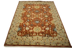 Rust Orange Floral Tribal 8X10 Indo-Mahal Oriental Rug