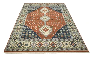 Rust Geometric 9X12 Yalameh Oriental Rug