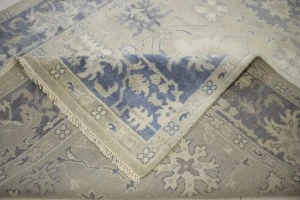 Beige Floral 7X10 Oushak Chobi Oriental Rug