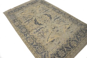 Beige Floral 5X8 Oushak Oriental Rug