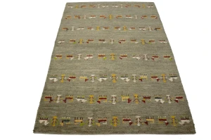 Bronwish Gray Tribal 4X6 Indo-Gabbeh Oriental Rug