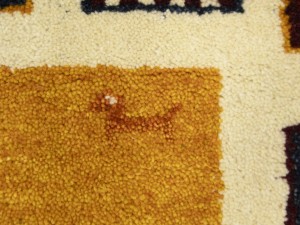 Golden Yellow Bordered 4X6 Indo-Gabbeh Oriental Rug