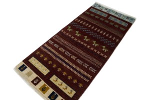 Maroon Red Tribal 3X6 Indo-Gabbeh Oriental Rug