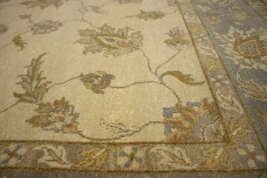Cream Floral 8X11 Oushak Chobi Oriental Rug