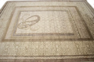 Beige Floral Modern 8X10 Oriental Rug