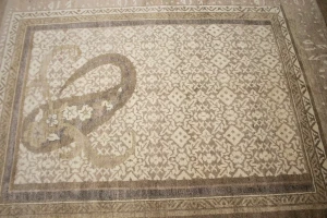 Beige Floral Modern 8X10 Oriental Rug