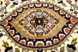 Blue & Cream Floral Kirman 6X8 Oriental Rug