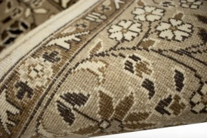 Cream Floral Kirman 6X6 Oriental Rug