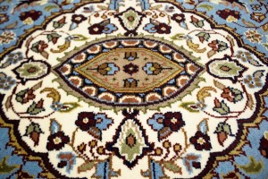 Blue Floral Kirman 5X5 Oriental Square Rug