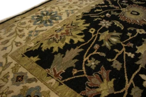 Black Floral 8X10 Osh Chobi Peshawar Oriental Rug