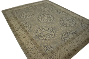 Gray Floral 8X10 Oushak Chobi Oriental Rug