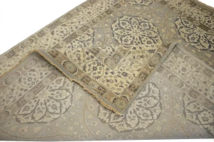 Gray Floral 8X10 Oushak Chobi Oriental Rug