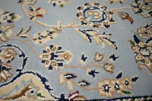 Light Blue Floral 5X7 Indo-Nain Oriental Rug