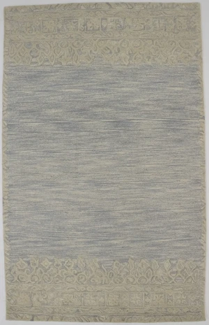 Gray & Beige Stripes 5X8 Hand-Tufted Modern Rug