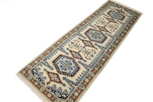 Cream Tribal 3X8 Indo-Viss Oriental Runner Rug
