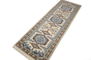 Cream Tribal 3X8 Indo-Viss Oriental Runner Rug