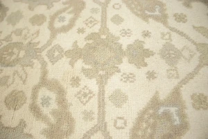 Muted Cream Floral 6X9 Oushak Chobi Oriental Rug