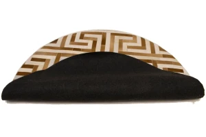 Beige Brown Cowhide 6X6 Modern Leather Round Rug