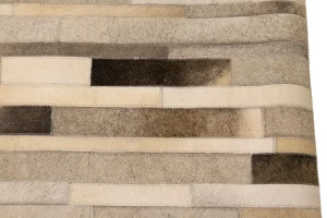 Gray Cowhide 5X8 Modern Leather Rug