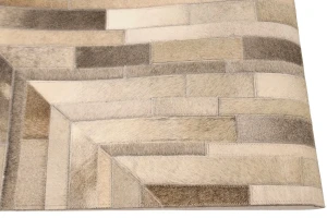 Gray Cowhide 4X6 Modern Leather Rug