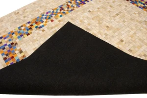 Multicolored Cowhide 8X10 Modern Leather Rug