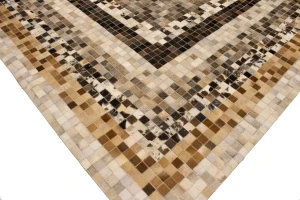 Multicolored Cowhide 8X10 Modern Leather Rug