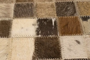 Multicolored Cowhide 5X8 Modern Leather Rug