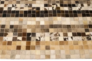 Multicolored Cowhide 5X8 Modern Leather Rug