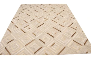Gray Cowhide 8X10 Modern Leather Rug