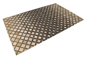 Gray Cowhide 5X8 Modern Leather Rug