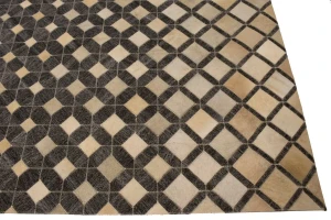 Gray Cowhide 5X8 Modern Leather Rug