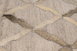 Silver Cowhide 5X8 Modern Leather Rug