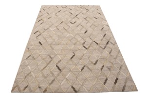 Silver Cowhide 5X8 Modern Leather Rug