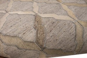 Silver Cowhide 5X8 Modern Leather Rug