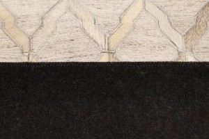 Silver Cowhide 5X8 Modern Leather Rug