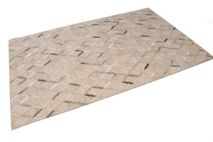 Silver Cowhide 5X8 Modern Leather Rug