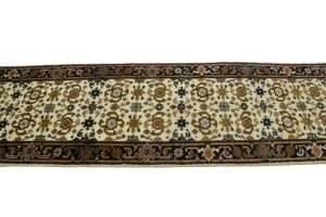 Cream Floral 3X12 Chobi Oriental Runner Rug