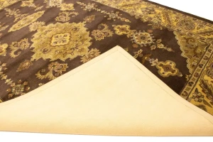 Dark Brown Floral Modern 8X11 Oriental Hand-Tufted Rug