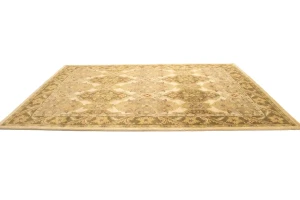 Cream Floral Modern 8X11 Oriental Hand-Tufted Rug