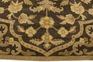Brown Floral Modern 8X11 Oriental Hand-Tufted Rug