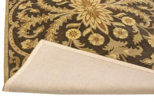 Brown Floral Modern 8X11 Oriental Hand-Tufted Rug