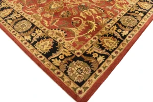 Red Floral Modern 8X11 Oriental Hand-Tufted Rug