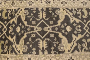 Charcoal Brown Floral 3X20 Oushak Oriental Runner Rug