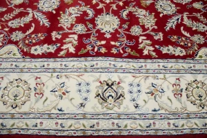 Red Floral 8X10 Indo-Nain Oriental Rug
