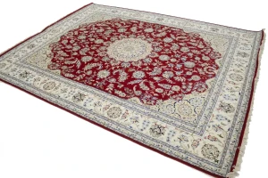 Red Floral 8X10 Indo-Nain Oriental Rug