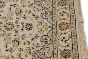 Cream Floral 3X18 Indo-Nain Oriental Runner Rug